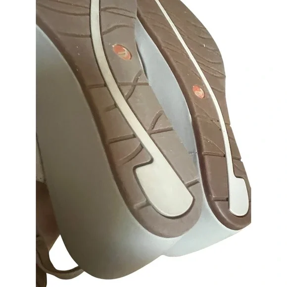 Clarks Un Plaza Go Combi Stone‎ Leather Wedge Sandal Sz 7 - Picture 11 of 16